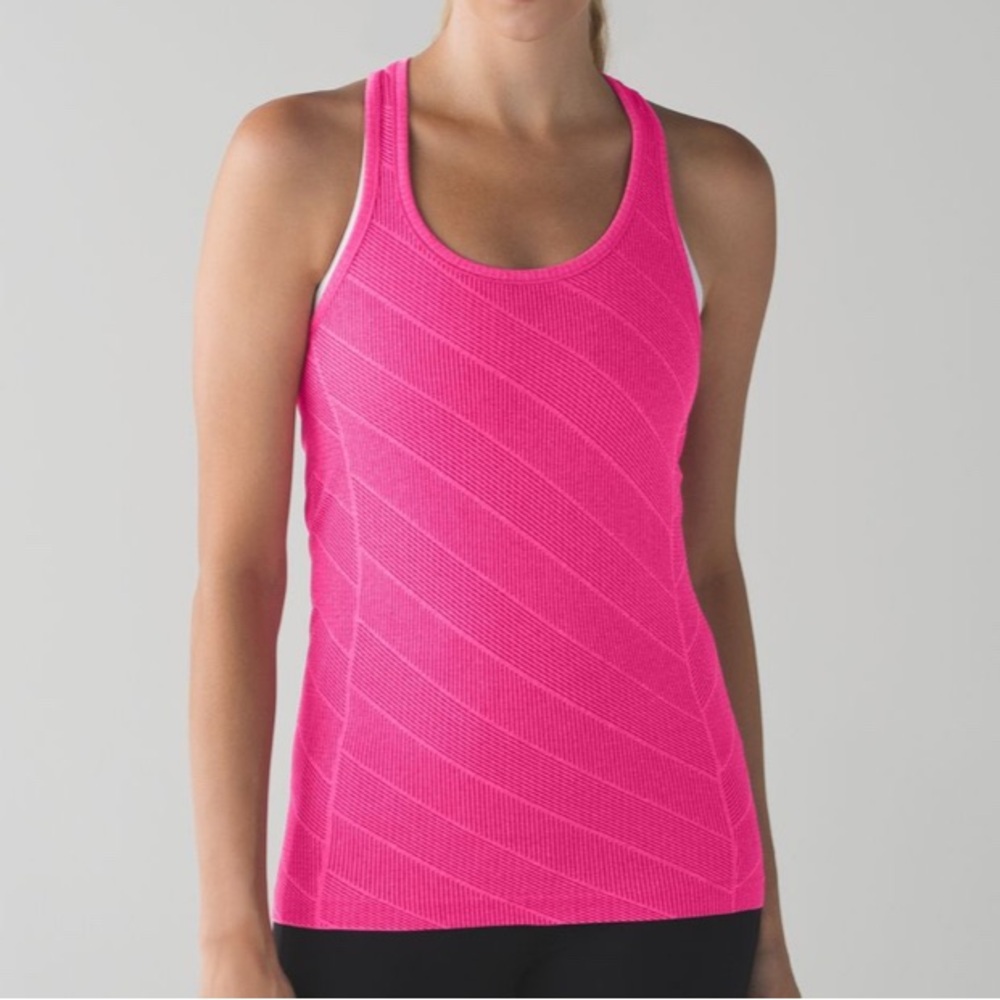 Lululemon Run Swiftly Tech Racerback Tank Top Magenta Size 4 Full Length